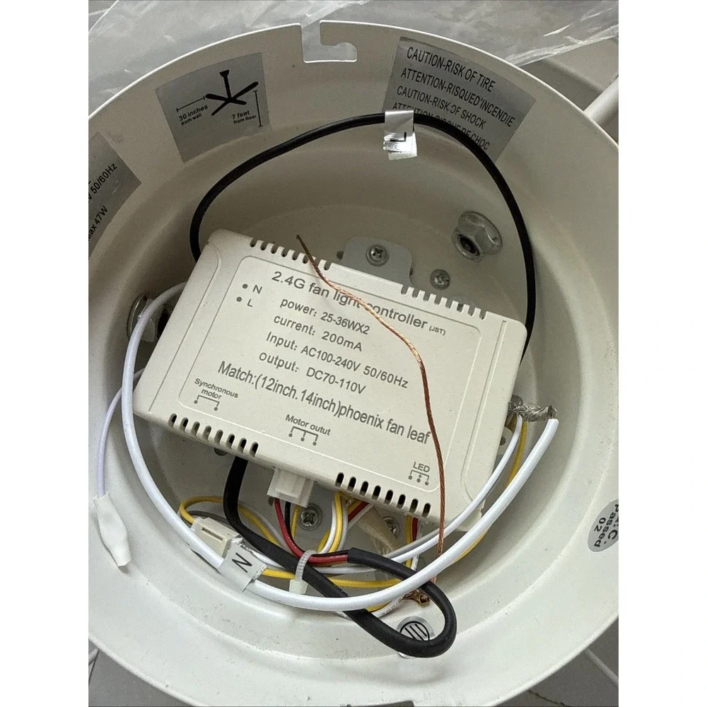 Flush Mount White Caged Ceiling Fan 18 Inches